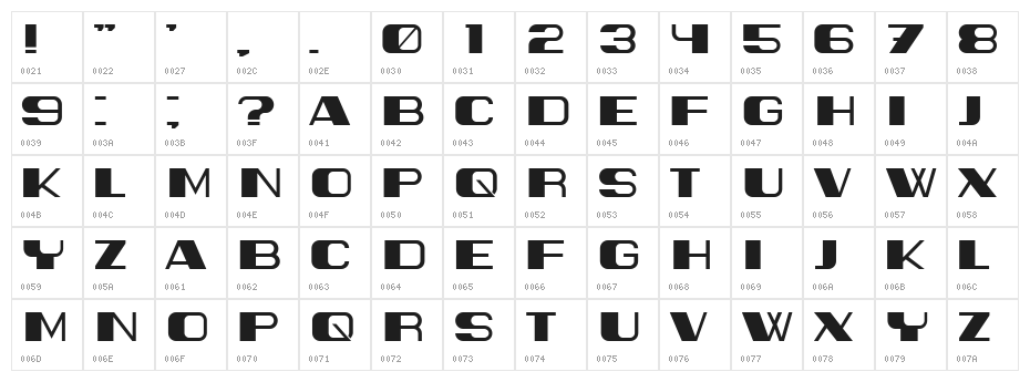 Gorwel Regular Character Map