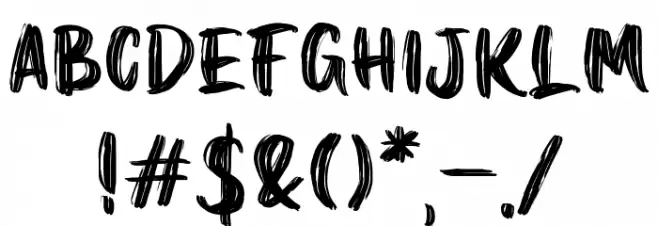 Gosber Brush Font OTHER CHARS