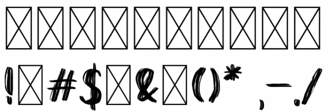 Gosber Brush Font OTHER CHARS