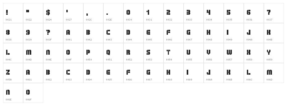 Goshawk Military Inverse Regular Character Map
