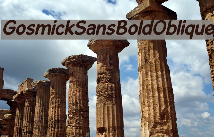 GosmickSansBoldOblique Font examples