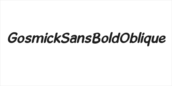 GosmickSansBoldOblique Logo