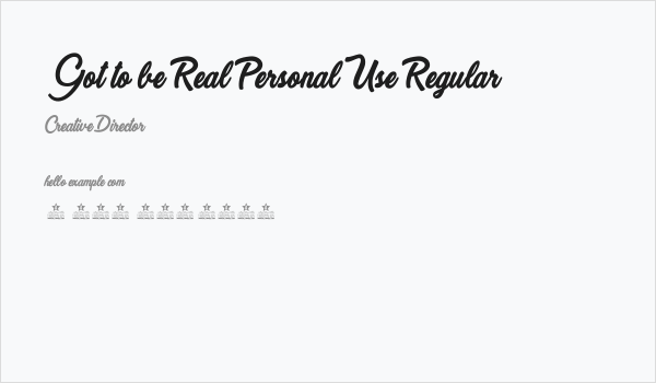 Got to be Real Personal Use Regular Business Card