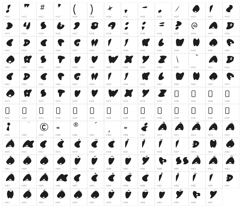 GotNoHeartSolid-Regular Character Map