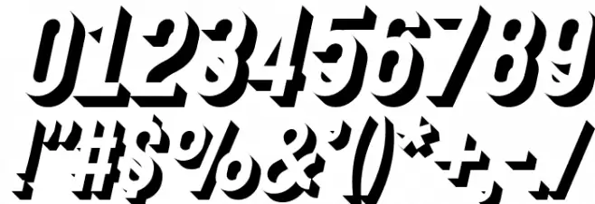 Gotcha Gothic 3D Italic Font OTHER CHARS