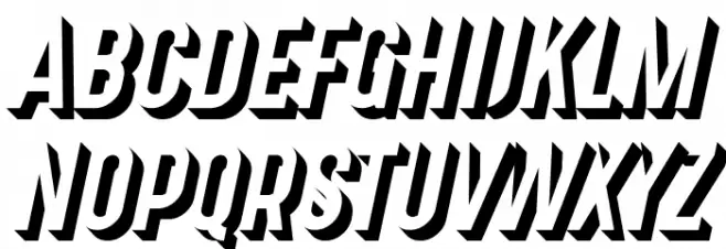 Gotcha Gothic 3D Italic Font Litere mari