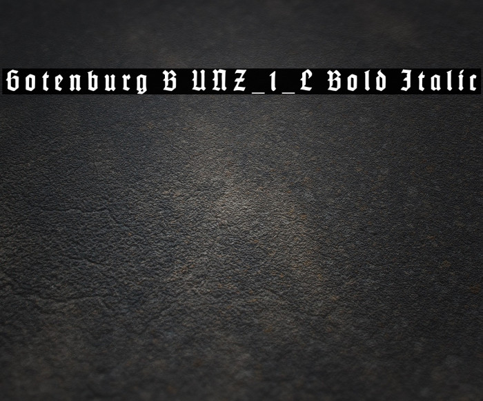 Gotenburg B UNZ_1_L Bold Italic Font examples