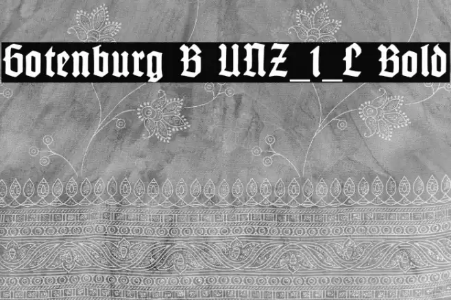 Gotenburg B UNZ_1_L Bold Font examples