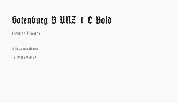 Gotenburg B UNZ_1_L Bold Business Card