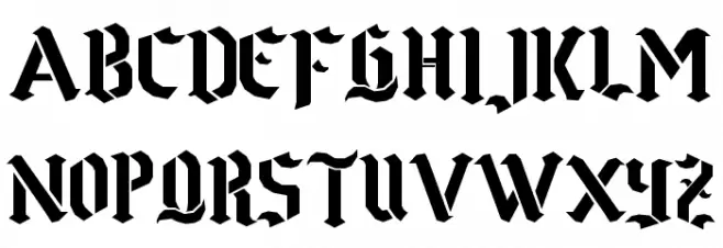 Goth Stencil - personal use Polices MAJUSCULES