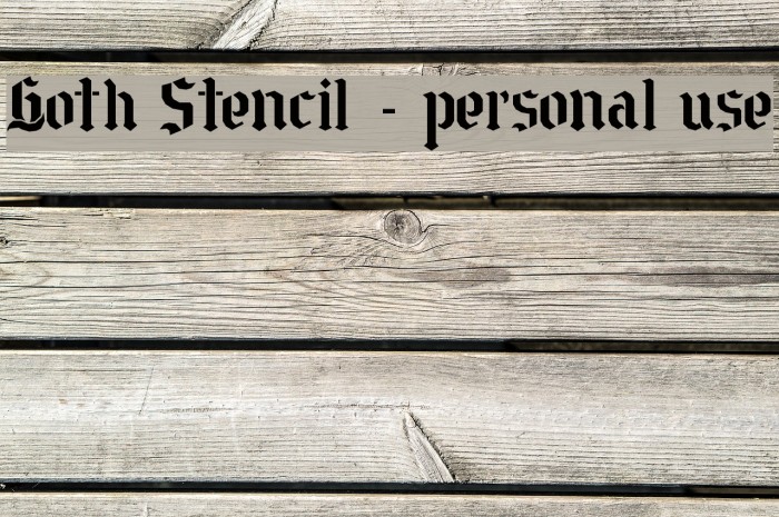 Goth Stencil - personal use Font examples