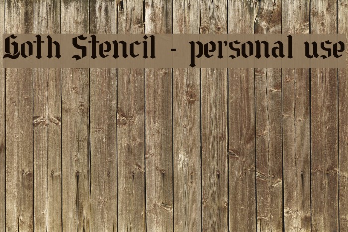 Goth Stencil - personal use Font examples