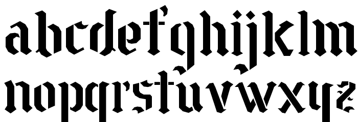 Goth Stencil - personal use Font LOWERCASE