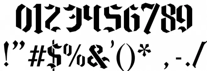 Goth Stencil Font OTHER CHARS