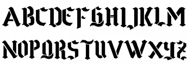 Goth Stencil Schriftart Groß