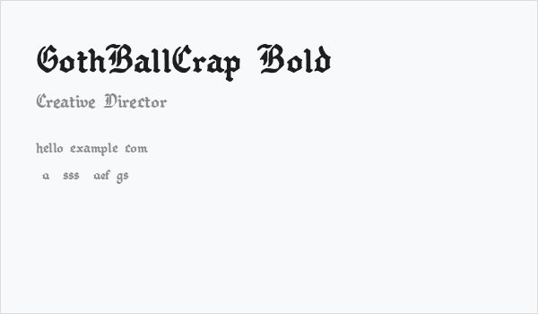 GothBallCrap Bold Business Card