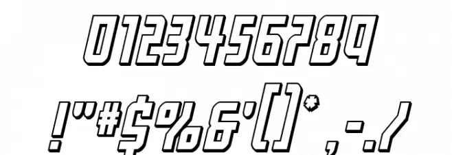 Gotham Knights 3D Italic Font OTHER CHARS