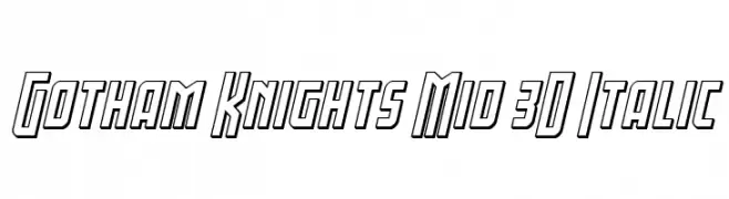Gotham Knights Mid 3D Italic  Frei Schriftart Herunterladen