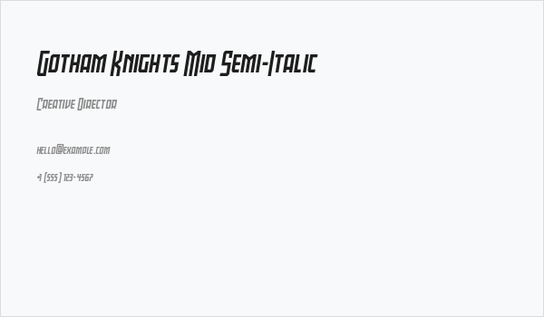 Gotham Knights Mid Semi-Italic Business Card