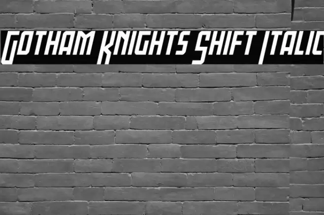 Gotham Knights Shift Italic Font examples