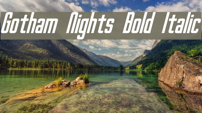 Gotham Nights Bold Italic Font examples