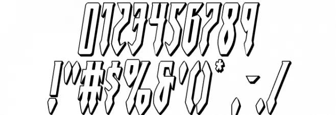 Gotharctica 3D Italic Font OTHER CHARS
