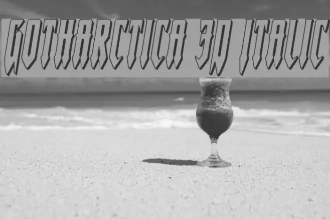 Gotharctica 3D Italic Font examples