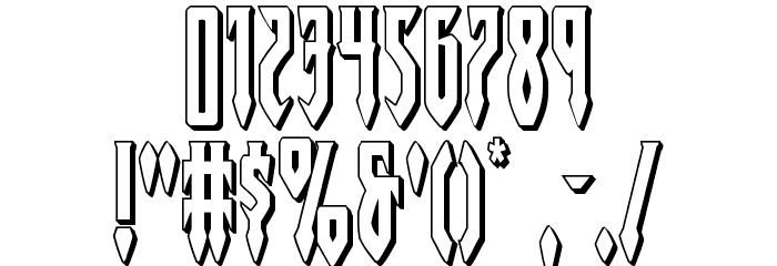 Gotharctica 3D Font OTHER CHARS