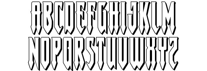 Gotharctica 3D Font LOWERCASE
