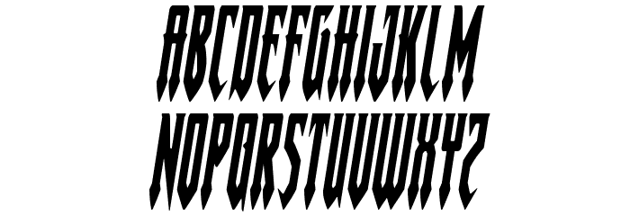 Gotharctica Condensed Italic Font LOWERCASE