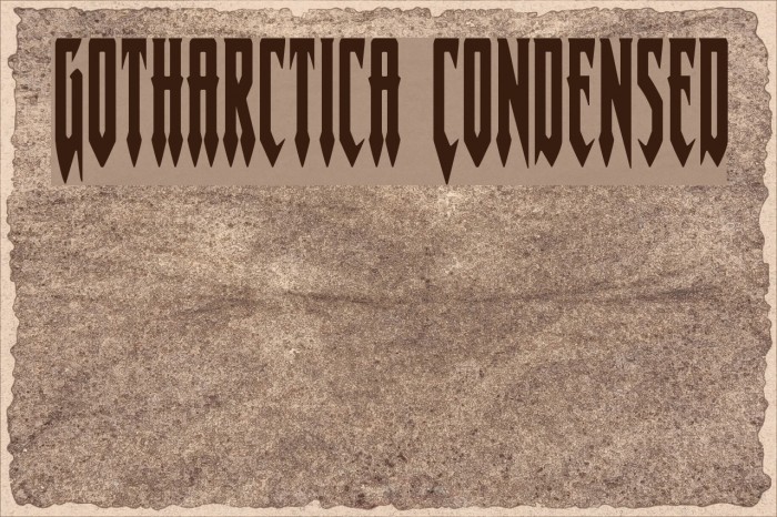 Gotharctica Condensed Font examples