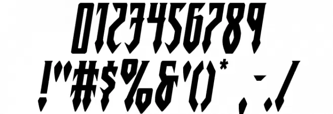Gotharctica Expanded Italic Font OTHER CHARS