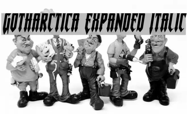 Gotharctica Expanded Italic Font examples