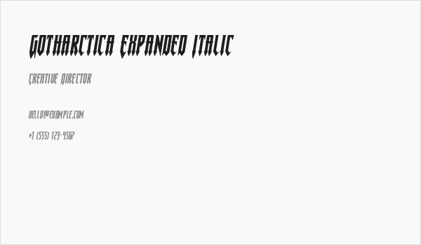 Gotharctica Expanded Italic Business Card