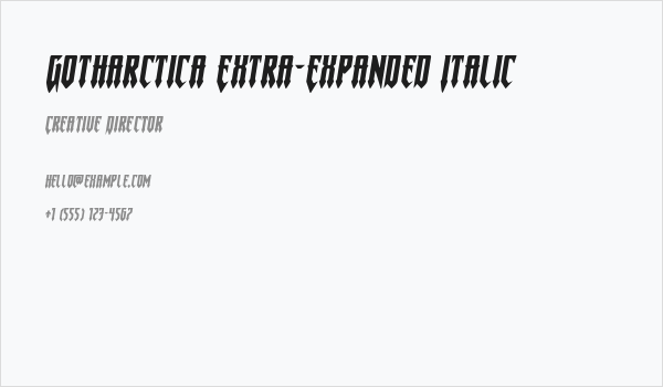 Gotharctica Extra-Expanded Italic Business Card