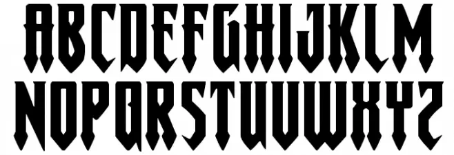 Gotharctica Extra-Expanded Schriftart Kleinbuchstaben
