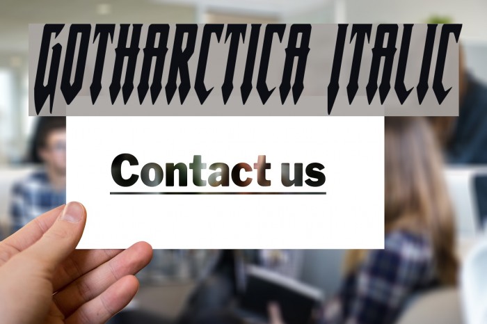 Gotharctica Italic Font examples