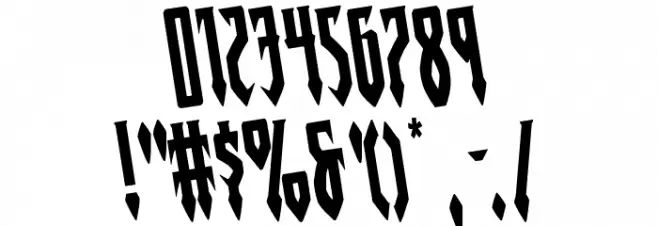 Gotharctica Rotated Font OTHER CHARS