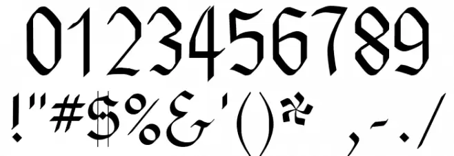 Gothenburg Fraktur Alt Font OTHER CHARS