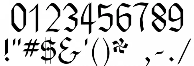 Gothenburg Fraktur UMZ1 Font OTHER CHARS