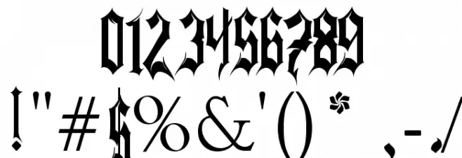Gothferatu Font OTHER CHARS