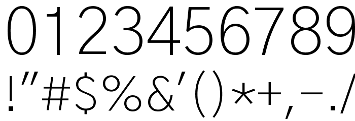 Gothic A1 ExtraLight Font OTHER CHARS
