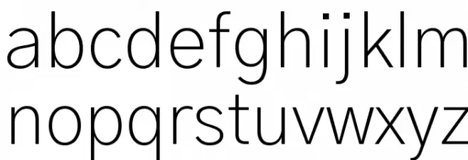 Gothic A1 ExtraLight Schriftart Kleinbuchstaben