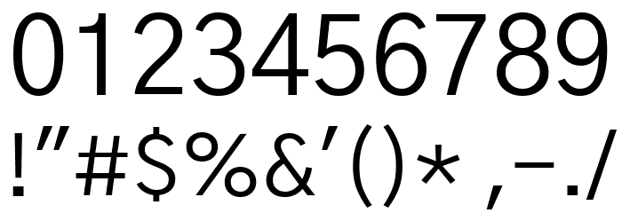 Gothic A1 Regular Font OTHER CHARS