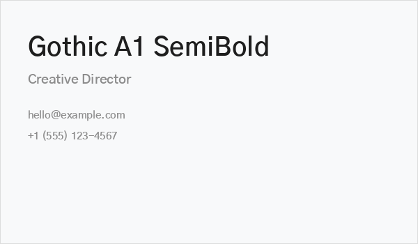 Gothic A1 SemiBold Business Card