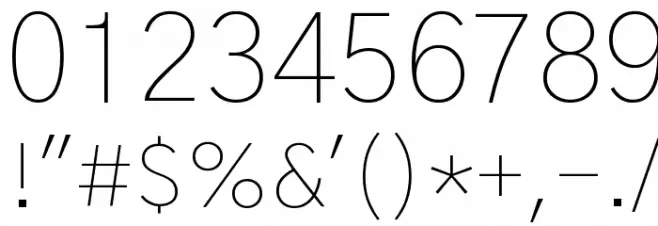 Gothic A1 Thin Font OTHER CHARS