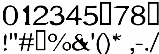 Gothic Alarm Clock Font OTHER CHARS