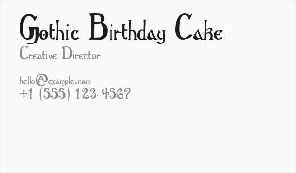 Gothic Birthday Cake Business Card