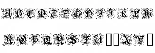 Gothic Flourish फ़ॉन्ट अपरकेस