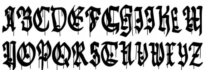 Gothic Godness फ़ॉन्ट अपरकेस